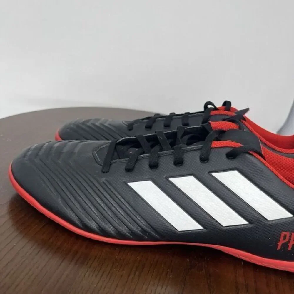 Adidas Predator Shoes Men's 12 Black Red Soccer Football Athletic Sneaker DB2136